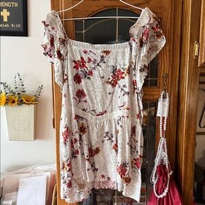 Floral Ruffle Sleeve Top